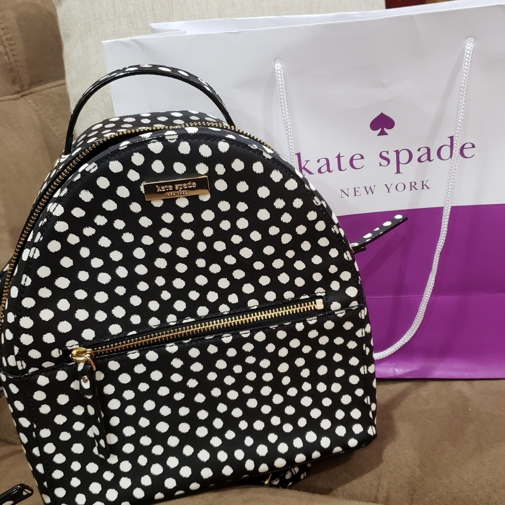 Kate Spade Backpack polka dots NWOT